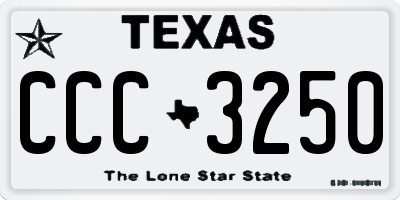 TX license plate CCC3250