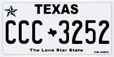 TX license plate CCC3252