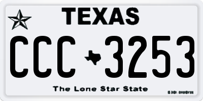 TX license plate CCC3253