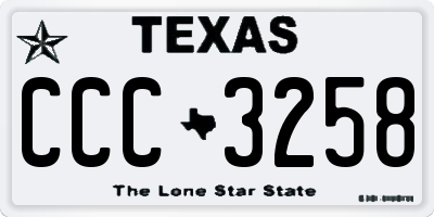 TX license plate CCC3258