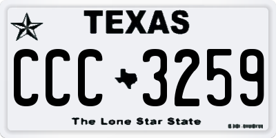 TX license plate CCC3259
