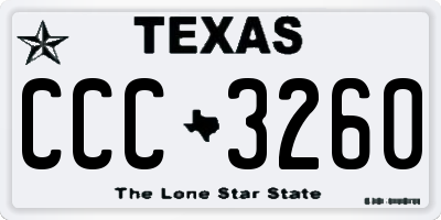TX license plate CCC3260