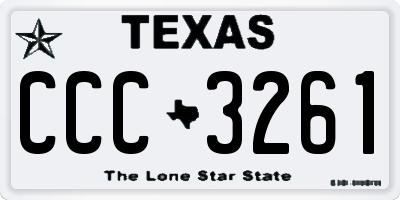 TX license plate CCC3261