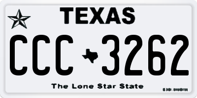 TX license plate CCC3262