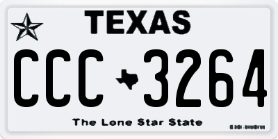 TX license plate CCC3264