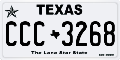 TX license plate CCC3268