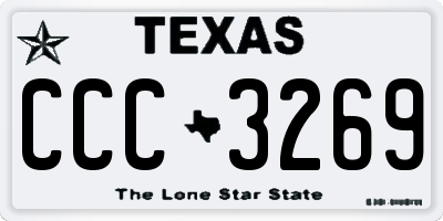 TX license plate CCC3269