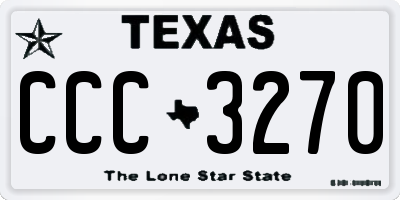 TX license plate CCC3270