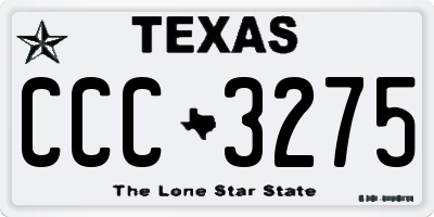 TX license plate CCC3275