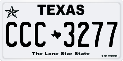 TX license plate CCC3277