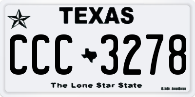TX license plate CCC3278