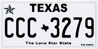 TX license plate CCC3279