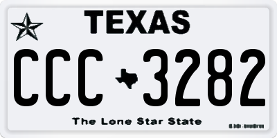 TX license plate CCC3282