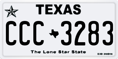 TX license plate CCC3283