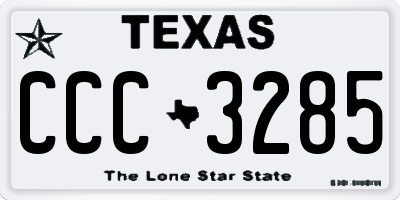 TX license plate CCC3285