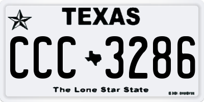 TX license plate CCC3286