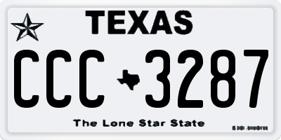TX license plate CCC3287