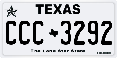 TX license plate CCC3292