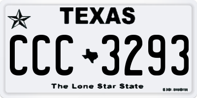 TX license plate CCC3293
