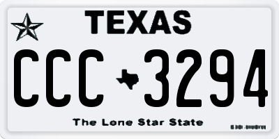 TX license plate CCC3294