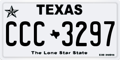 TX license plate CCC3297