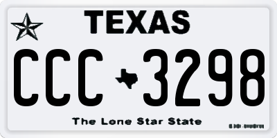 TX license plate CCC3298