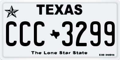 TX license plate CCC3299