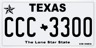 TX license plate CCC3300