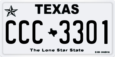 TX license plate CCC3301