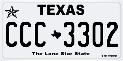 TX license plate CCC3302