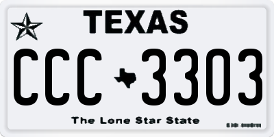TX license plate CCC3303