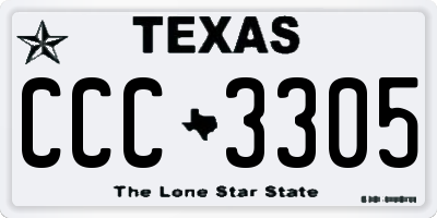 TX license plate CCC3305