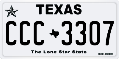 TX license plate CCC3307