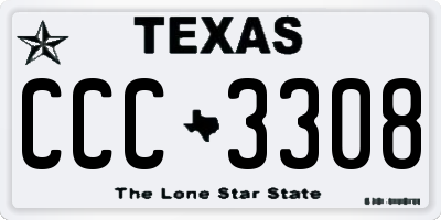 TX license plate CCC3308