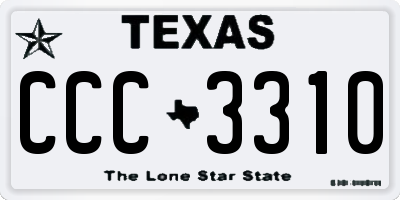 TX license plate CCC3310