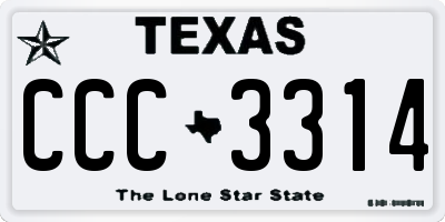TX license plate CCC3314