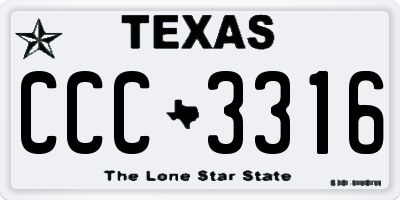 TX license plate CCC3316