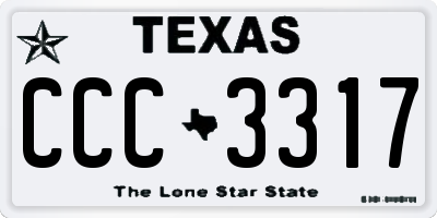 TX license plate CCC3317