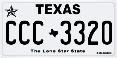 TX license plate CCC3320
