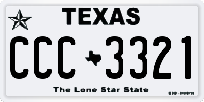 TX license plate CCC3321