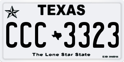 TX license plate CCC3323