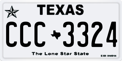 TX license plate CCC3324