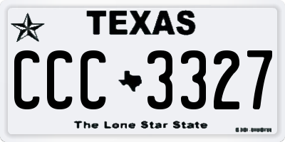 TX license plate CCC3327