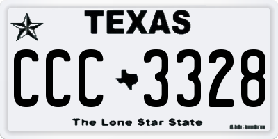 TX license plate CCC3328