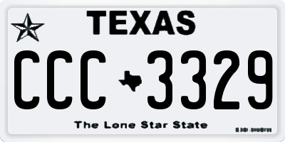 TX license plate CCC3329