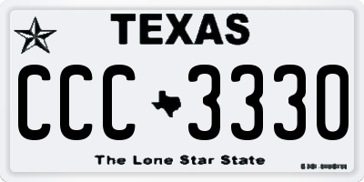 TX license plate CCC3330