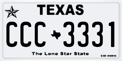 TX license plate CCC3331