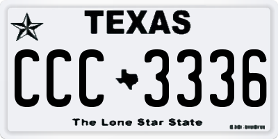 TX license plate CCC3336