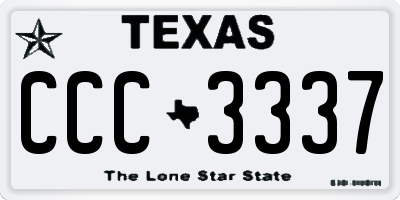 TX license plate CCC3337