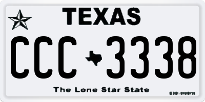 TX license plate CCC3338